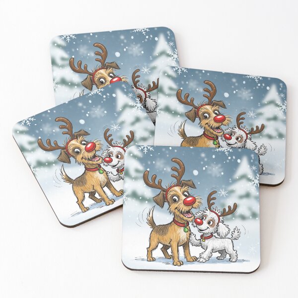 Item preview, Dogs Dressed as Reindeers designed and sold by PetJoyPrintsCO.