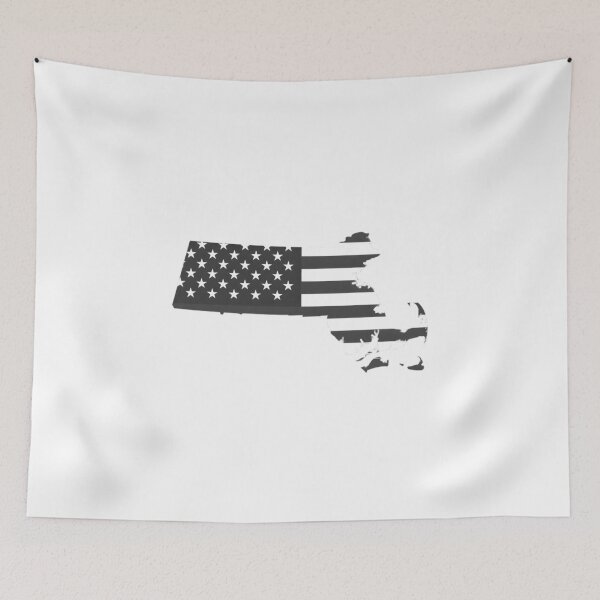 Item preview, Massachusetts State Stars & Stripes Silhouette – Black and White designed and sold by Paper Drip.