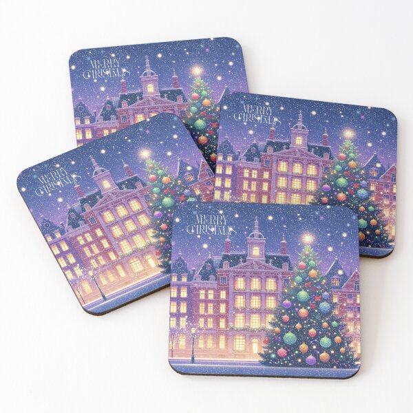 Item preview, Magical Amsterdam in the Snow – Dutch Christmas City Scene with Canals and Tree Lights designed and sold by Sugar Wisdom .