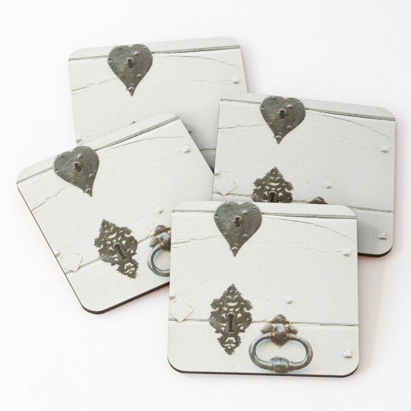 Item preview, Heart shaped door lock on wooden door designed and sold by CarolinaReina.