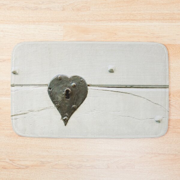 Item preview, Heart shaped door lock on wooden door designed and sold by CarolinaReina.