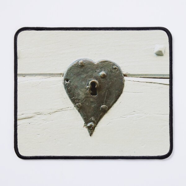 Item preview, Heart shaped door lock on wooden door designed and sold by CarolinaReina.
