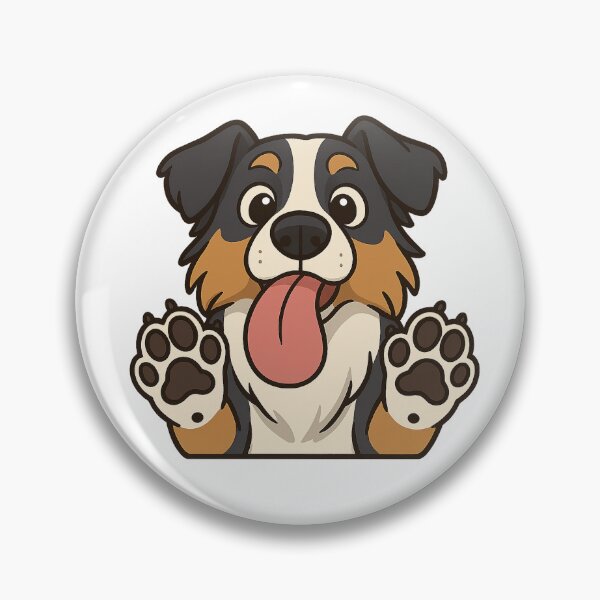 Item preview, Cute Australian Shepherd Licking the Screen – Cartoon Aussie Dog designed and sold by Craftyhooves.
