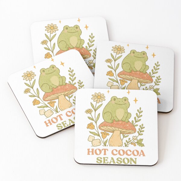 Item preview, Hot Cocoa Season Retro Frog on Mushroom designed and sold by Vallentinez.