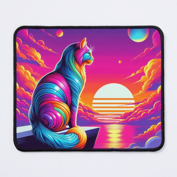 Item preview, "Cosmic Sunset Cat – Surreal Feline Watching the Stars" designed and sold by Dogandesighn.