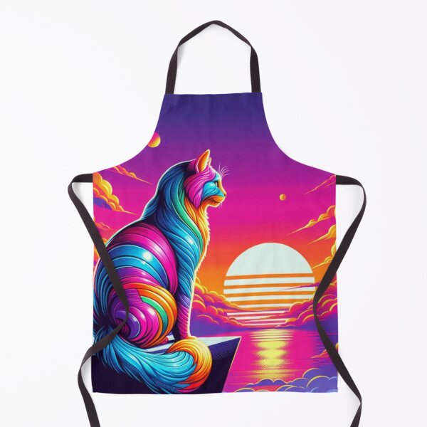Item preview, "Cosmic Sunset Cat – Surreal Feline Watching the Stars" designed and sold by Dogandesighn.