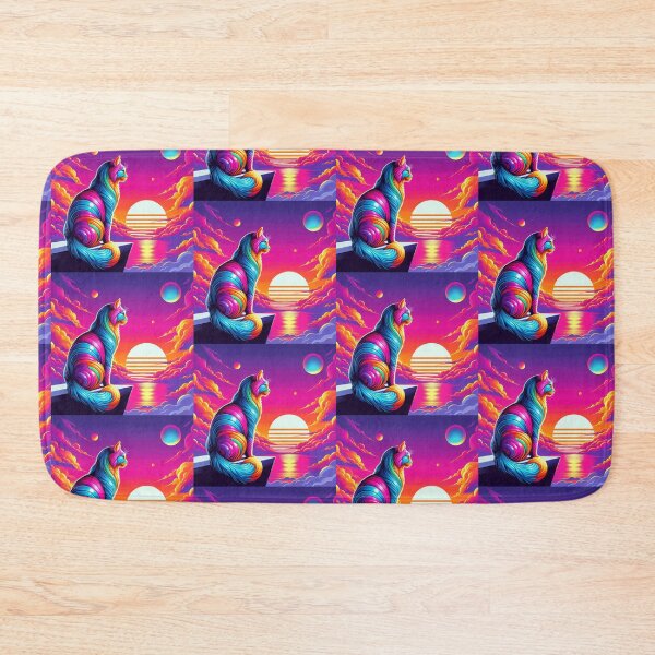 Item preview, "Cosmic Sunset Cat – Surreal Feline Watching the Stars" designed and sold by Dogandesighn.