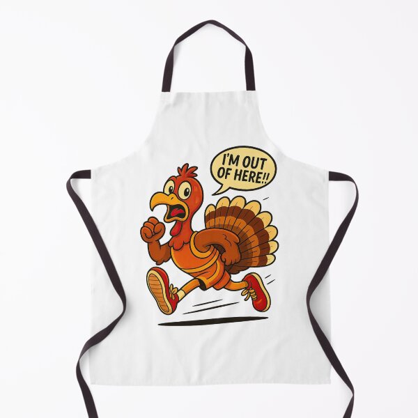 Item preview, Funny Running Turkey – “I’m Out of Here!!” Sports Outfit Cartoon designed and sold by MujernDesignArt.