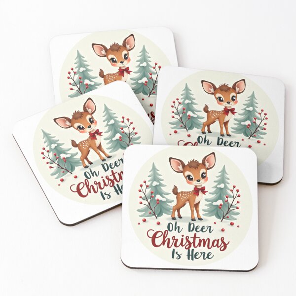 Item preview, Oh Deer Christmas Is Here – Cute Baby Deer Christmas Design designed and sold by ARTYNest.store.