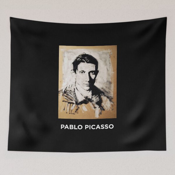 Item preview, Young Pablo Picasso portrait - dark background designed and sold by Half Serious.
