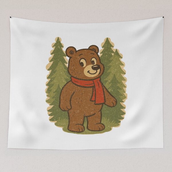 Item preview, Vintage Woodsman Bear Christmas Tree Aesthetic designed and sold by Vallentinez.