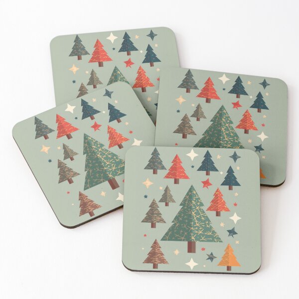 Item preview, Origami Christmas Trees | Modern Minimal Holiday Art Print designed and sold by AM-little-shop.