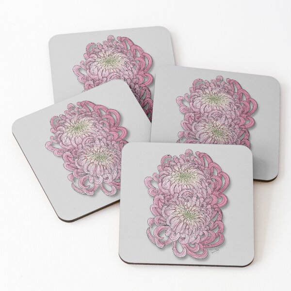 Item preview, November Birth Flower- Pink Chrysanthemums designed and sold by Marguerite Artistry.