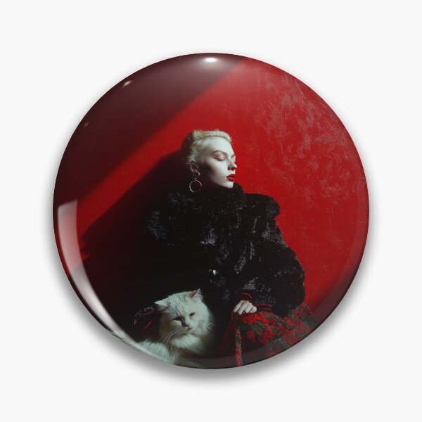 Item preview, Lady with white cat - glamorous fashion portrait designed and sold by KsaveraArt.
