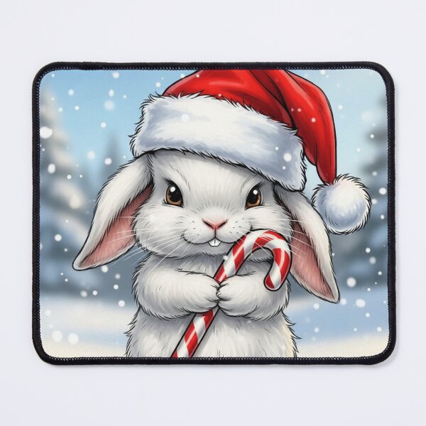Item preview, Bunny Holding a Candy Cane designed and sold by PetJoyPrintsCO.