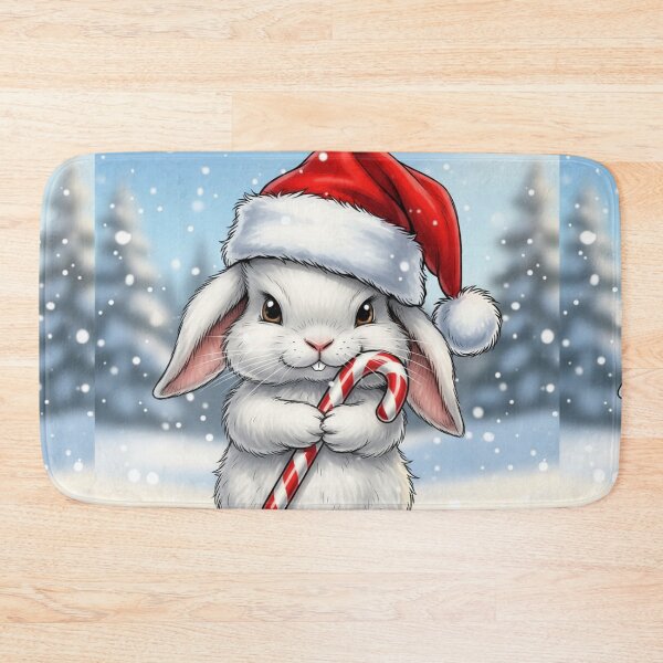 Item preview, Bunny Holding a Candy Cane designed and sold by PetJoyPrintsCO.