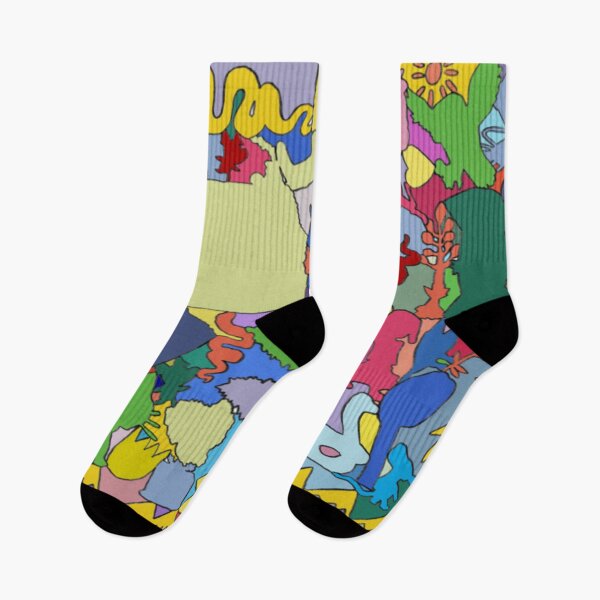 Item preview, Bold Blurry Block print of compiled Kids drawings designed and sold by Think-In-Yellow.