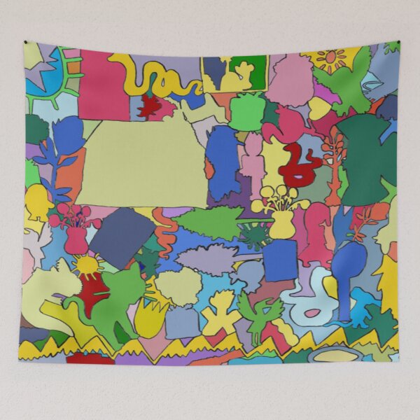 Item preview, Bold Blurry Block print of compiled Kids drawings designed and sold by Think-In-Yellow.
