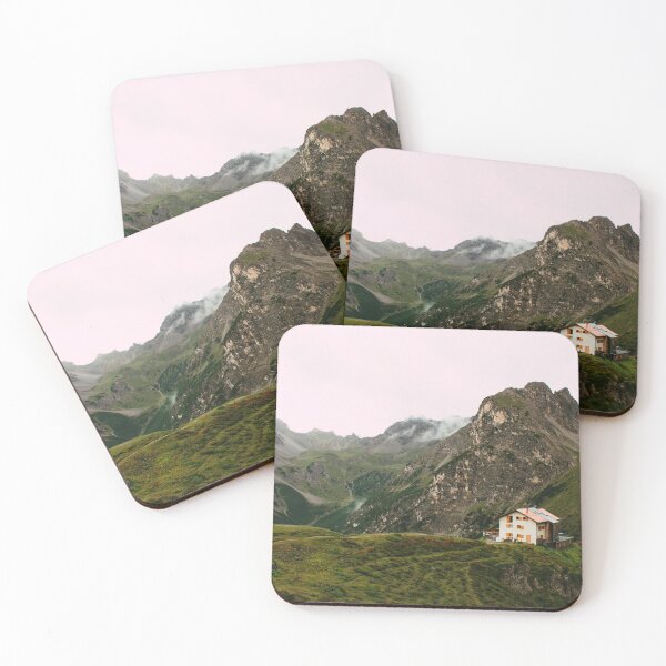 Item preview, Mountain hut in the Alps in a foggy atmosphere designed and sold by rhosbahu.