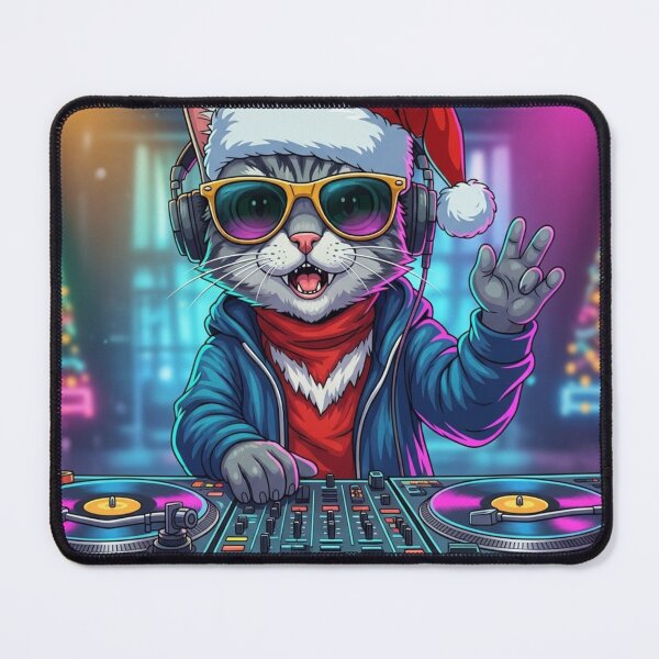 Item preview, Christmas Party DJ Cat designed and sold by PetJoyPrintsCO.