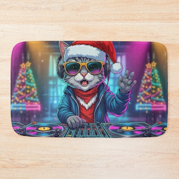 Item preview, Christmas Party DJ Cat designed and sold by PetJoyPrintsCO.