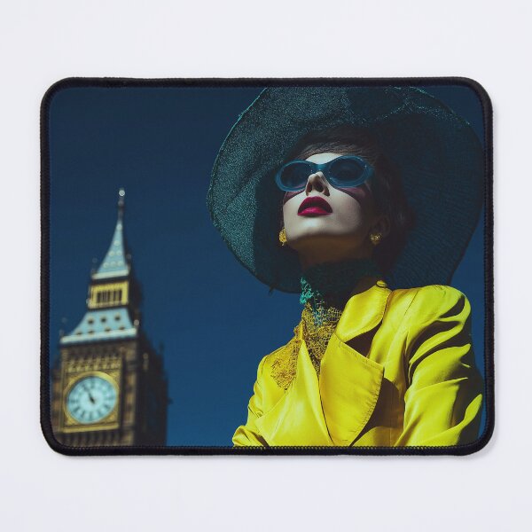 Item preview, Lady in yellow in London - glamorous fashion portrait designed and sold by KsaveraArt.