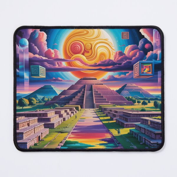 Item preview, A  painting depicting the ancient ruins of Teotihuacan. designed and sold by Lilashakti ⭐️ ⭐️ ⭐️ ⭐️ ⭐️.