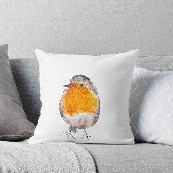 Item preview, Orange Robin Watercolor Painting Garden Bird Art 4 designed and sold by SelenePaintings .