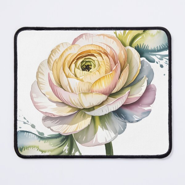 Item preview, White Ranunculus - Watercolor Bloom designed and sold by JessArty ⭐⭐⭐⭐⭐.