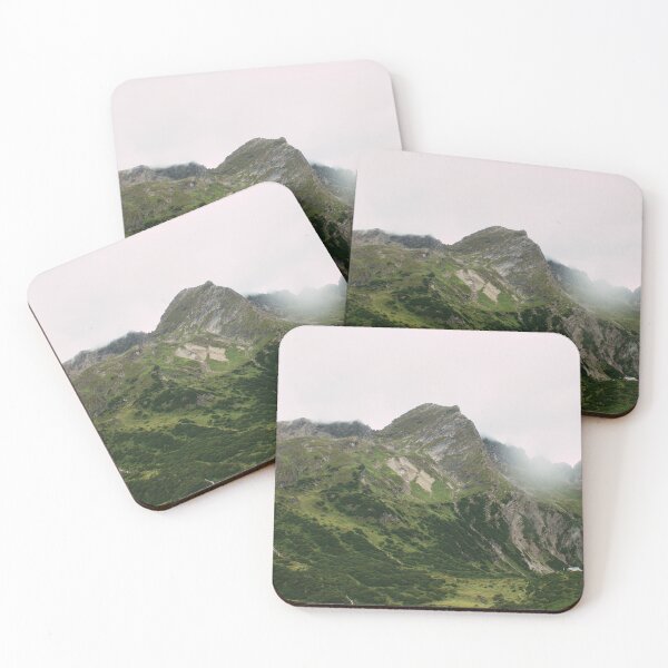 Item preview, Green alpine valley with views of mountain huts designed and sold by rhosbahu.