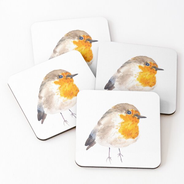 Item preview, Copy of Orange Robin Watercolor Painting Garden Bird Art 6 designed and sold by ColorandColor.