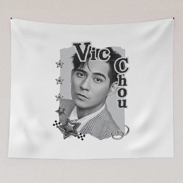 Item preview, Vic Chou Taiwanese Actor Chinese Actor Cdrama Chinese Entertainment Black and White Collage Digital Art Portrait designed and sold by AJUNICE STUDIO.