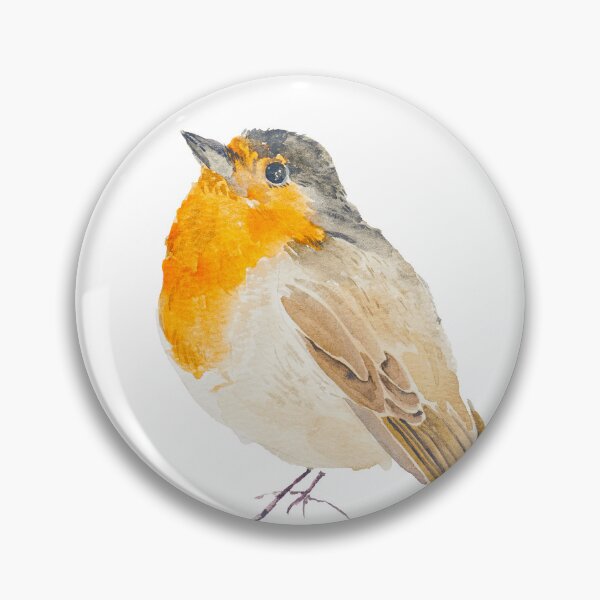 Artikelvorschau, Orangerotes Rotkehlchen Aquarellmalerei Gartenvogelkunst 5 entworfen und verkauft von SelenePaintings .