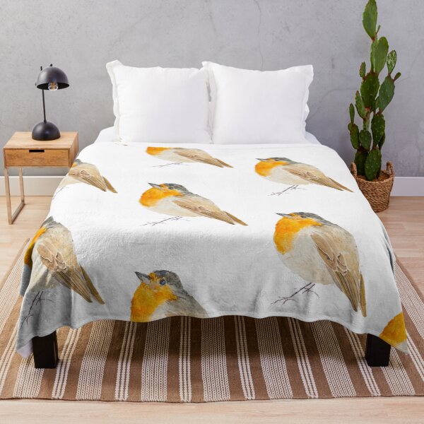 Item preview, Orange Robin Watercolor Painting Garden Bird Art 5 designed and sold by ColorandColor.