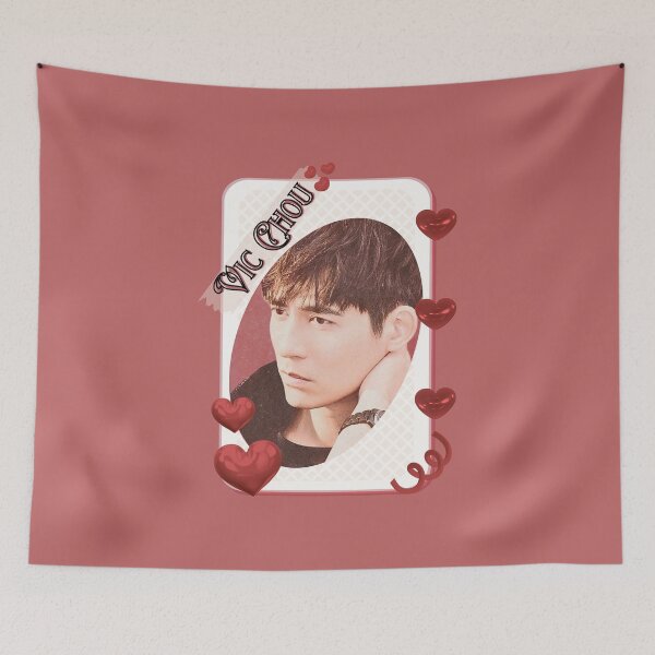 Item preview, Vic Chou Taiwanese Actor Chinese Actor Cdrama Chinese Entertainment Card Red Aesthetic Collage Design designed and sold by AJUNICE STUDIO.