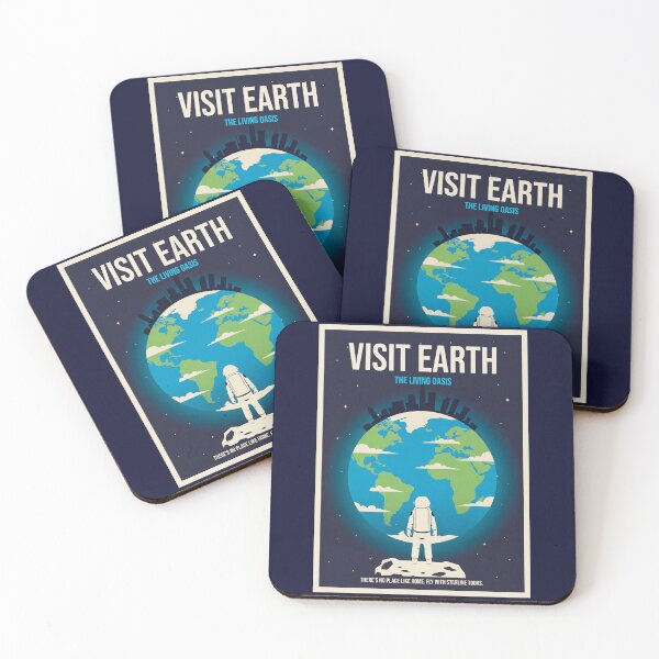 Item preview, Visit the Solar System, Earth-- Retro-Futuristic Space Travel Poster designed and sold by WertyShop.