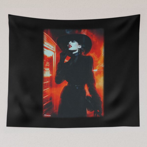 Item preview, Lady in red in London - glamorous fashion portrait designed and sold by KsaveraArt.
