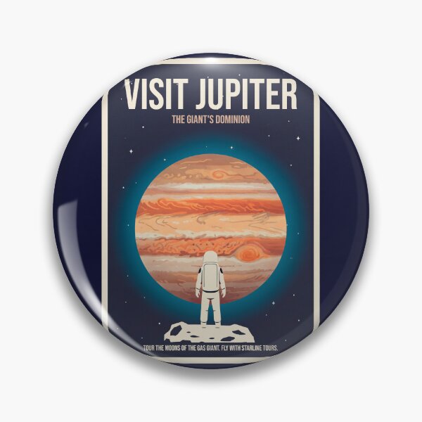 Artikelvorschau, Besuchen Sie das Sonnensystem, Jupiter – Retro-futuristisches Weltraumreiseposter entworfen und verkauft von WertyShop.