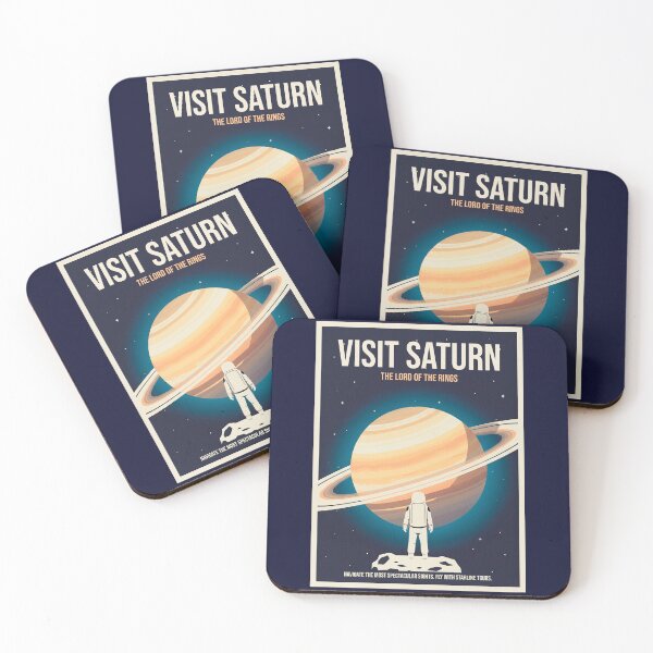 Item preview, Visit the Solar System, Saturn -- Retro-Futuristic Space Travel Poster designed and sold by WertyShop.