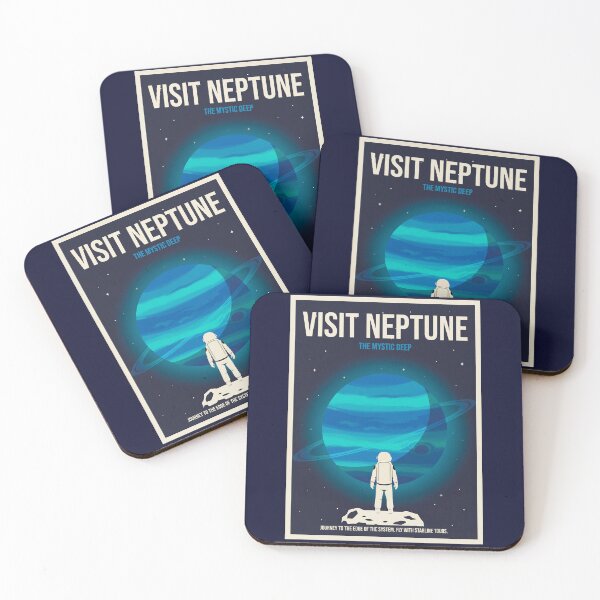 Item preview, Visit the Solar System, Neptune -- Retro-Futuristic Space Travel Poster designed and sold by WertyShop.
