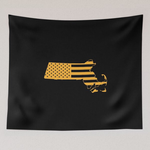 Item preview, Massachusetts USA Flag Silhouette – Stars and Stripes State Outline designed and sold by Paper Drip.