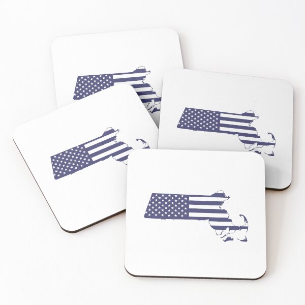 Item preview, Massachusetts USA Flag Silhouette – Stars and Stripes State Outline designed and sold by Paper Drip.
