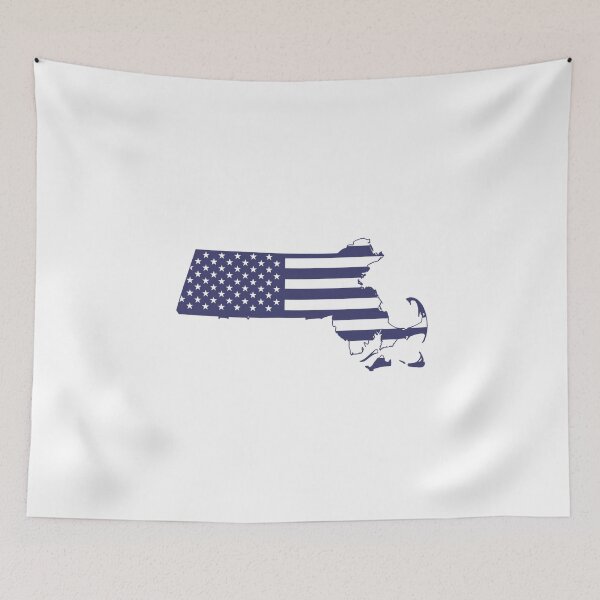 Item preview, Massachusetts USA Flag Silhouette – Stars and Stripes State Outline designed and sold by Paper Drip.