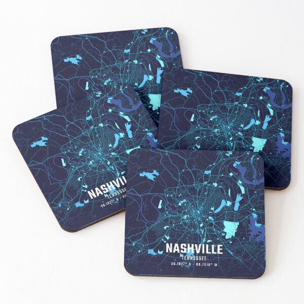 Item preview, Nashville Midnight City Map designed and sold by HomeLivingCo.