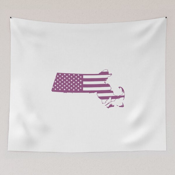Item preview, Massachusetts USA Flag Silhouette – Stars and Stripes State Outline designed and sold by Paper Drip.