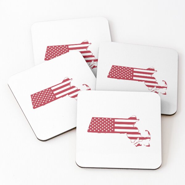 Item preview, Massachusetts USA Flag Silhouette – Stars and Stripes State Outline designed and sold by Paper Drip.