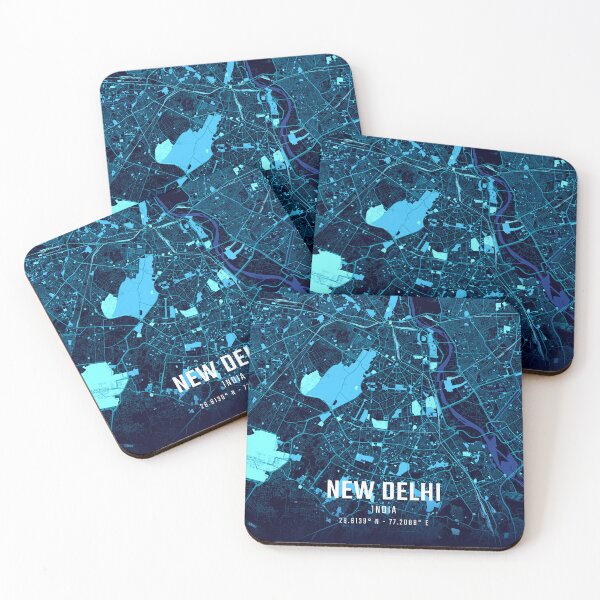 Item preview, New Delhi Midnight City Map designed and sold by HomeLivingCo.