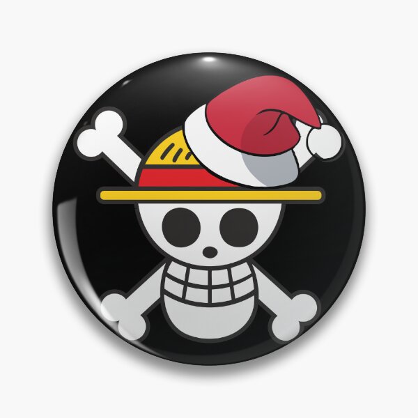 Item preview, Straw Hat Inspired Christmas Logo – Pirate Symbol with Santa Hat designed and sold by T-Chou.