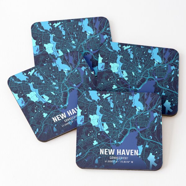 Item preview, New Haven Midnight City Map designed and sold by HomeLivingCo.