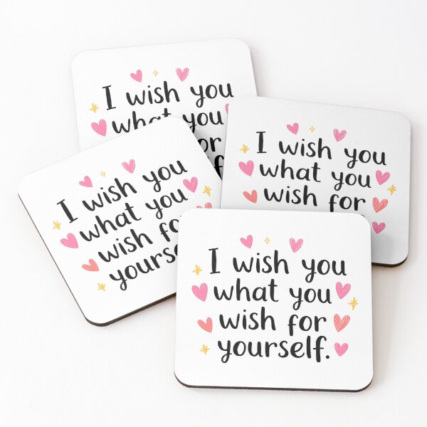 Item preview, I Wish You What You Wish For Yourself | Cute Soft Aesthetic Quote designed and sold by DabrowskiDesign.